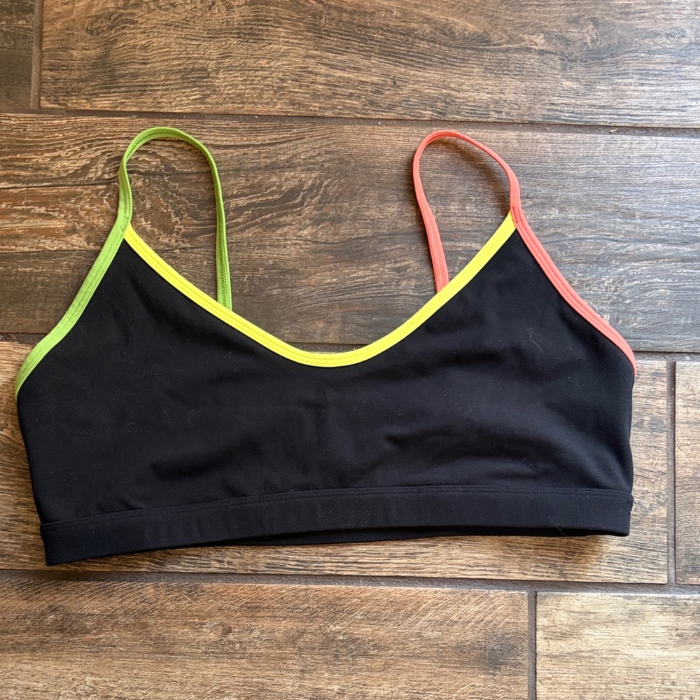 Spiritual Gangster Black Bandeau with Green and Pink Straps